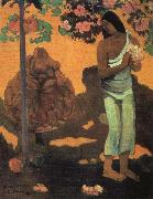 Paul Gauguin Woman Holding Flowers France oil painting artist